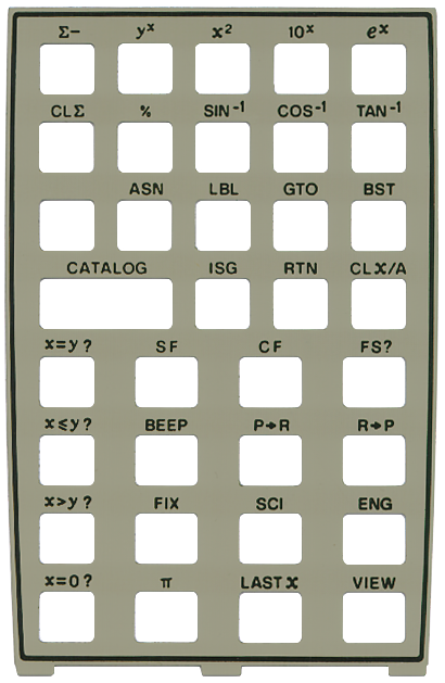 HP 41C User Overlay