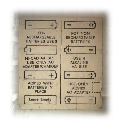 TI-2550 battery compartment